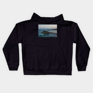 Tulum Mexico Pelicans flying over Tulum beach at sunset MX Kids Hoodie